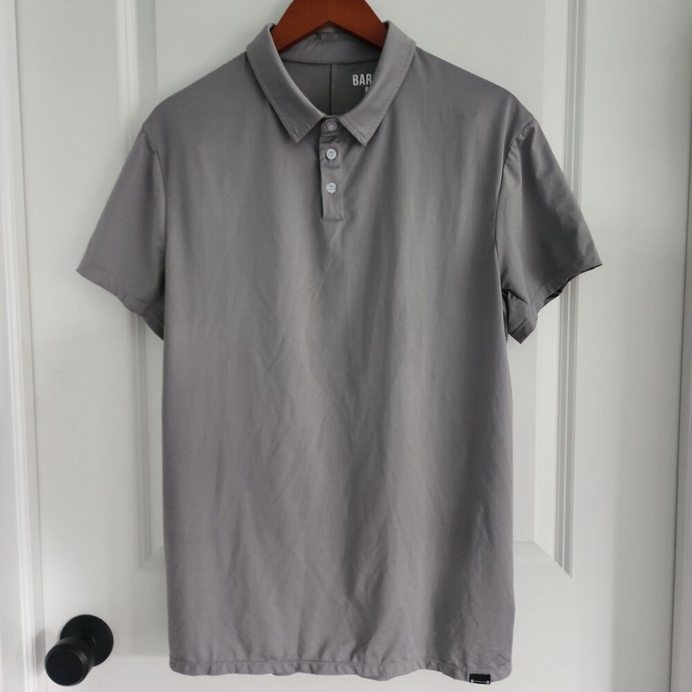 Barbell Performance Polo Shirt Mens Size L Short Sleeve Stretch Athletic Wicking